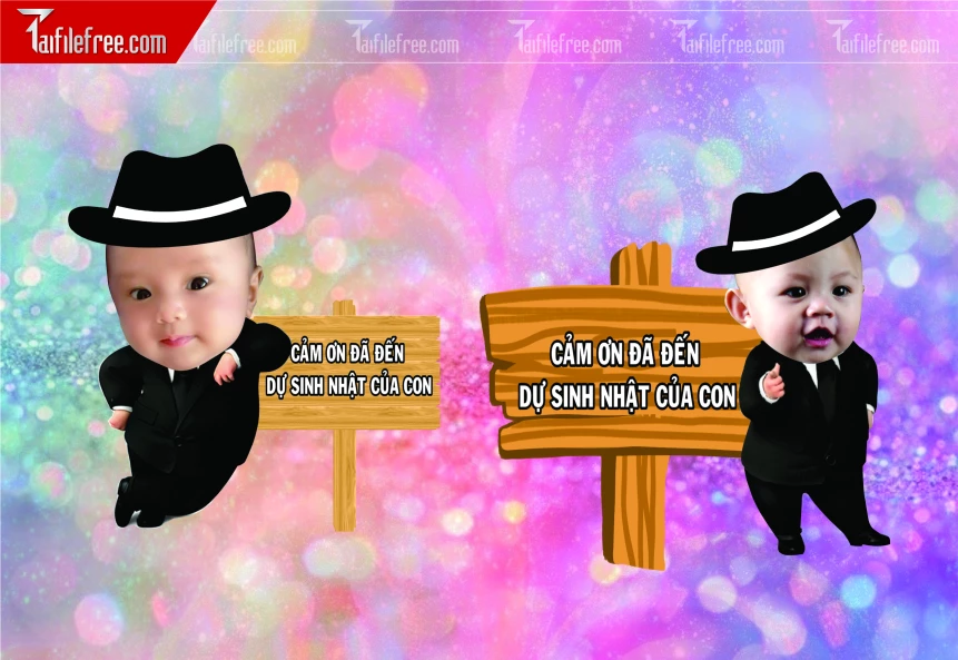 Thiết Kế Chibi Đáng Yêu Trang Trí Sinh Nhật Cho Bé_CP03
