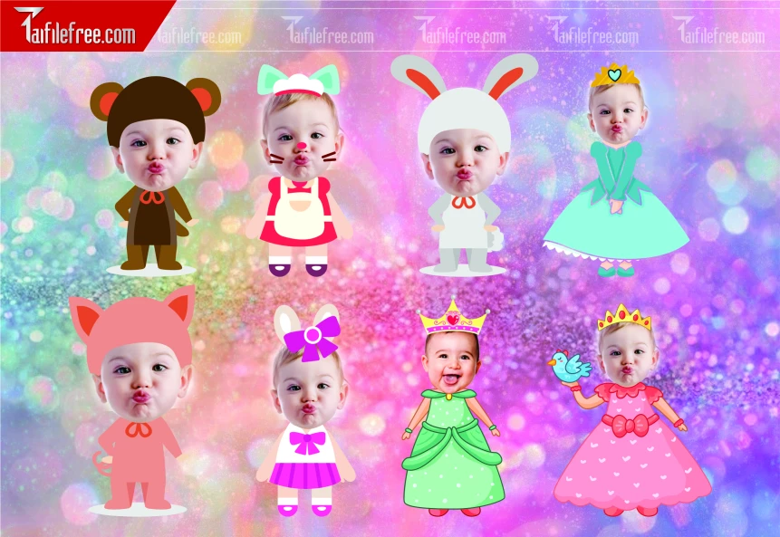 Thiết Kế Chibi Đáng Yêu Trang Trí Sinh Nhật Cho Bé_CP08