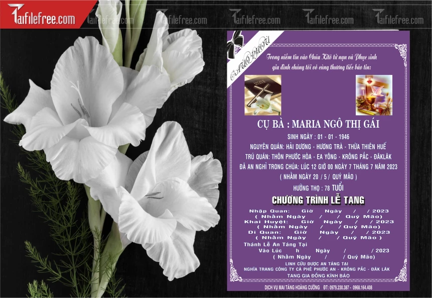 Mẫu Cáo Phó Tang Lễ Công Giáo_CP10