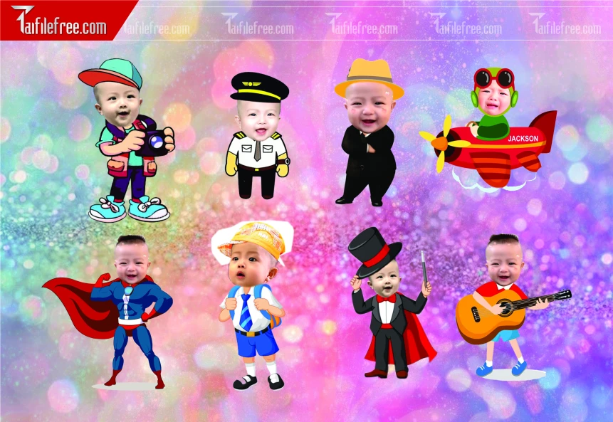 Thiết Kế Chibi Đáng Yêu Trang Trí Sinh Nhật Cho Bé_CP14