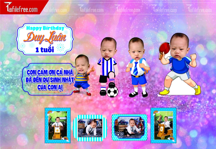 Thiết Kế Chibi Đáng Yêu Trang Trí Sinh Nhật Cho Bé_CP17