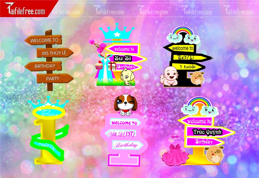 Thiết Kế Chibi Đáng Yêu Trang Trí Sinh Nhật Cho Bé_CP20