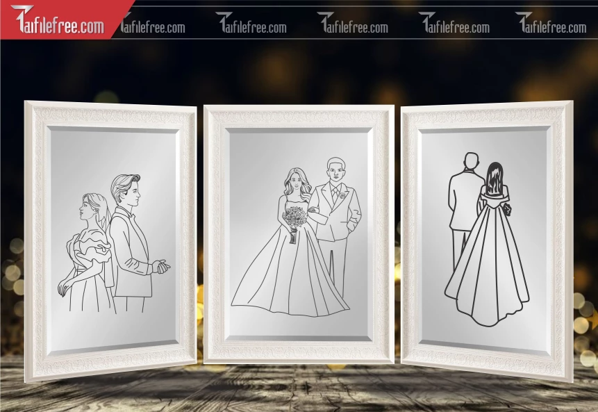 File Vector Chipi Khắc Laser Cưới_CP34