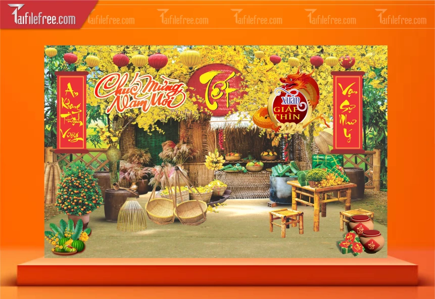 Tiều Cảnh Trang Trí Tết Nguyên Đán, Tiểu Cảnh Sân Khấu CT100