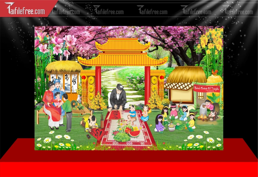 Tiều Cảnh Trang Trí Tết Nguyên Đán,Tiểu Cảnh Sân Khấu_CT108