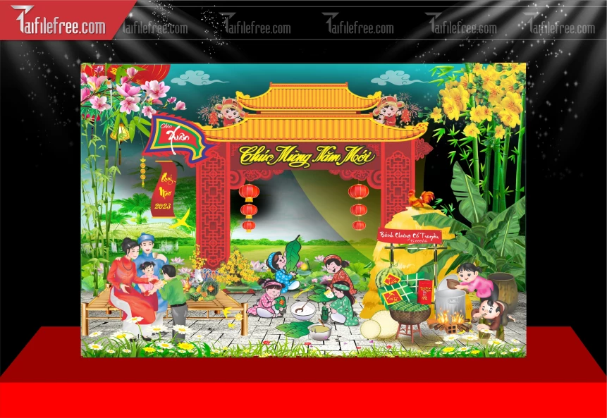 Tiều Cảnh Trang Trí Tết Nguyên Đán,Tiểu Cảnh Sân Khấu_CT109