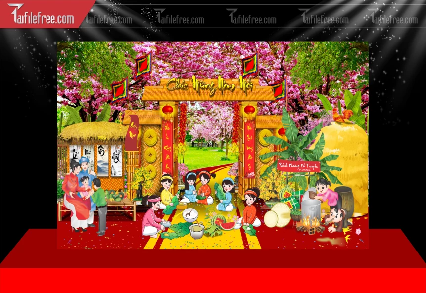 Tiều Cảnh Trang Trí Tết Nguyên Đán,Tiểu Cảnh Sân Khấu_CT110