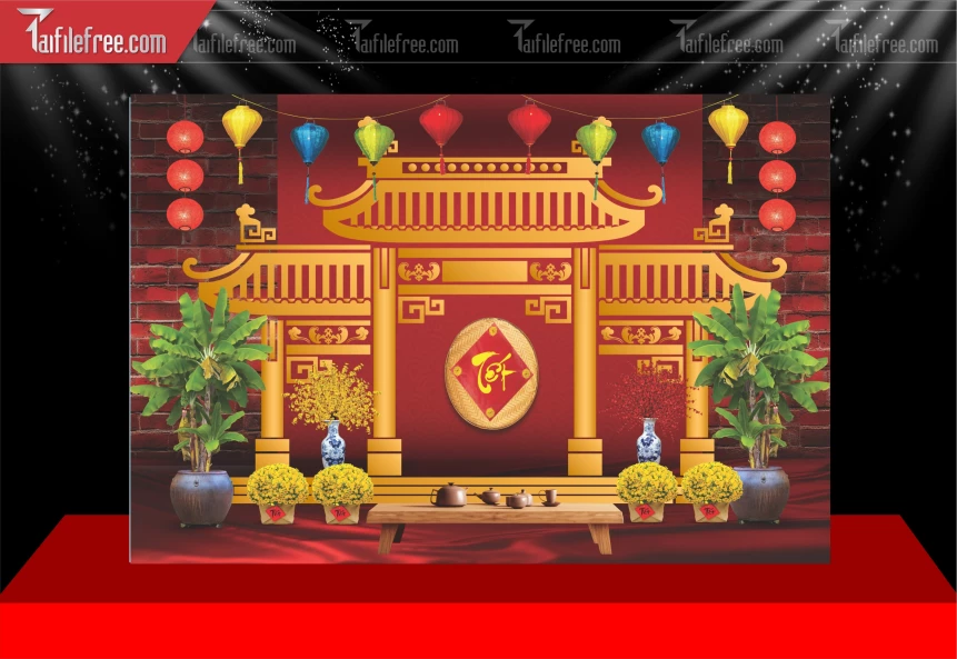 Tiều Cảnh Tết Trang Trí Tết Nguyên Đán,Tiểu Cảnh Sân Khấu_CT113