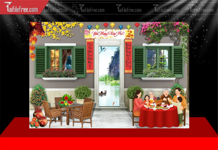 Tiều Cảnh Tết Trang Trí Tết Nguyên Đán,Tiểu Cảnh Sân Khấu_CT115