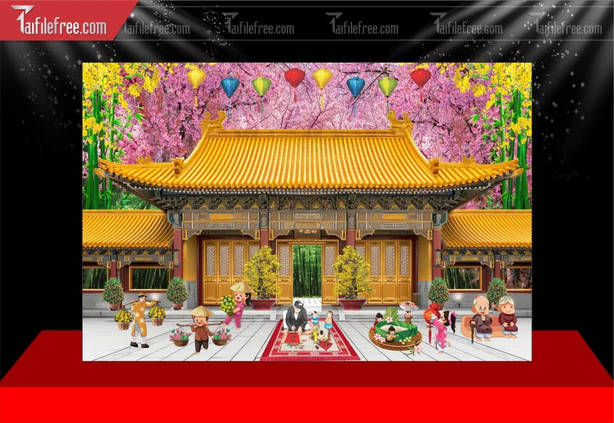 Tiều Cảnh Tết Trang Trí Tết Nguyên Đán,Tiểu Cảnh Sân Khấu_CT116