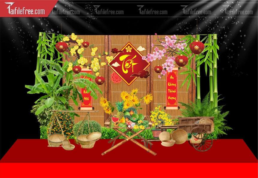 Tiều Cảnh Tết Trang Trí Tết Nguyên Đán,Tiểu Cảnh Sân Khấu_CT123