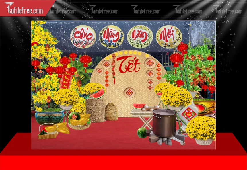 Tiều Cảnh Tết Trang Trí Tết Nguyên Đán,Tiểu Cảnh Sân Khấu_CT126
