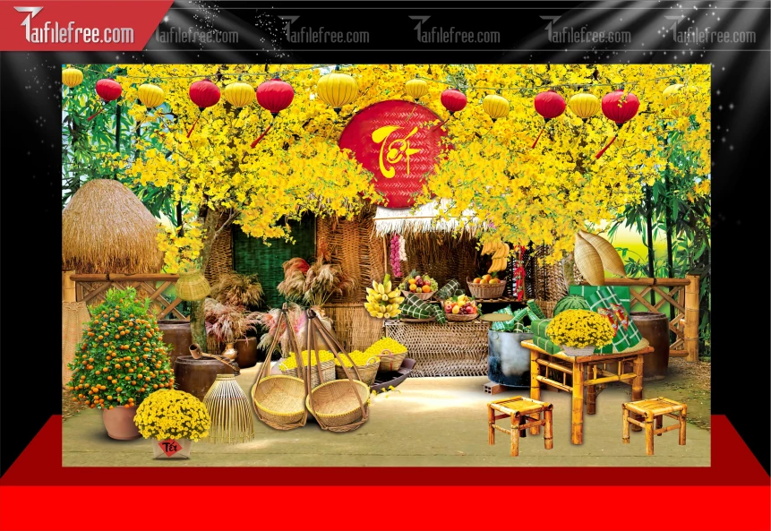 Tiều Cảnh Tết Trang Trí Tết Nguyên Đán,Tiểu Cảnh Sân Khấu_CT127
