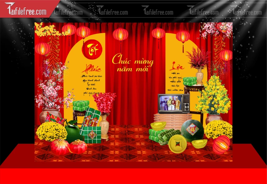 Tiều Cảnh Tết Trang Trí Tết Nguyên Đán,Tiểu Cảnh Sân Khấu_CT129