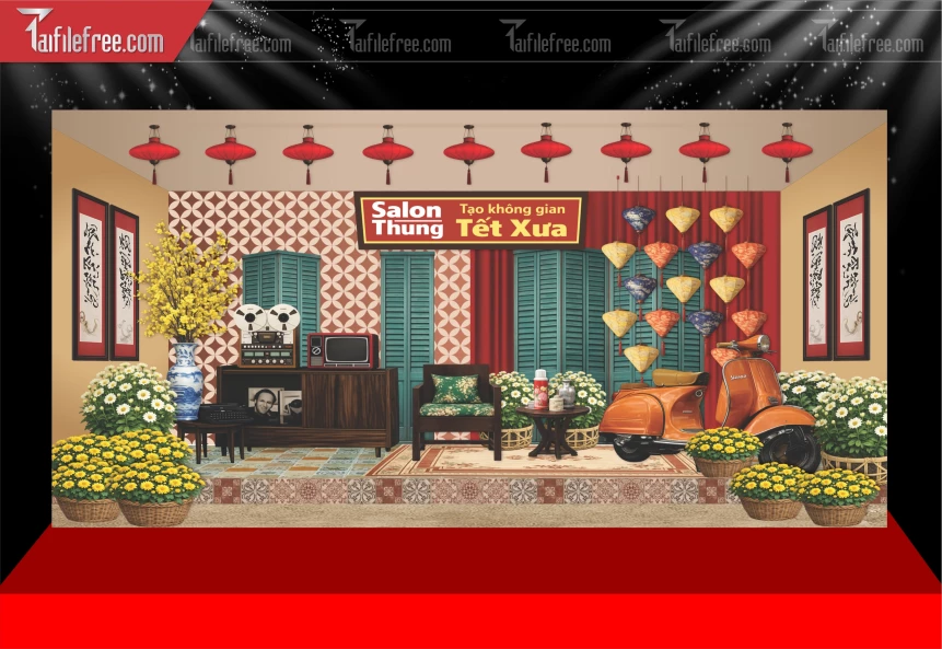 Tiều Cảnh Tết Trang Trí Tết Nguyên Đán,Tiểu Cảnh Sân Khấu_CT130