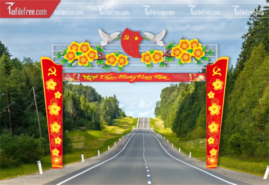Mẫu Cổng Chào Trang Trí Tết CT35