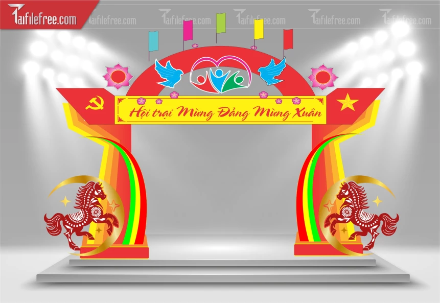 Mẫu Cổng Hội Trại Mừng Đảng Mừng Xuân_CT52