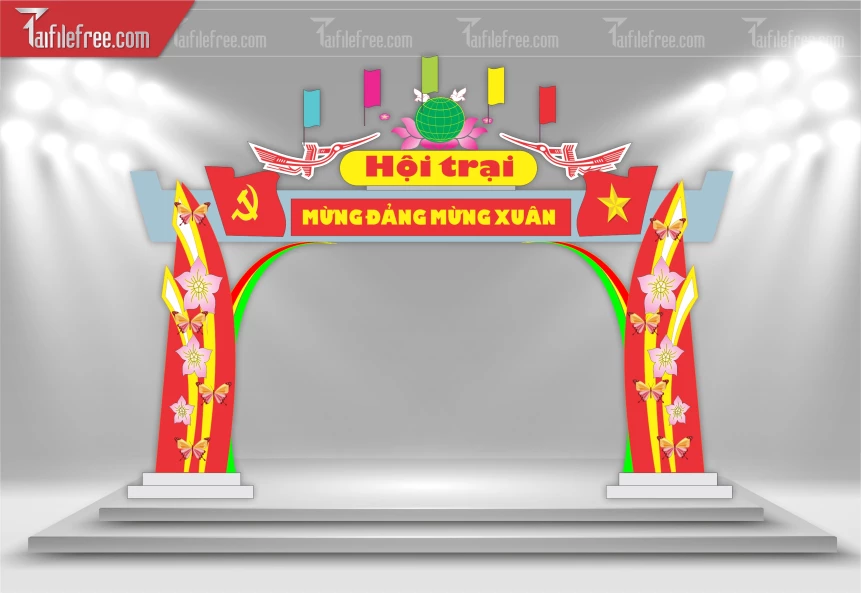 Mẫu Cổng Hội Trại Mừng Đảng Mừng Xuân_CT56
