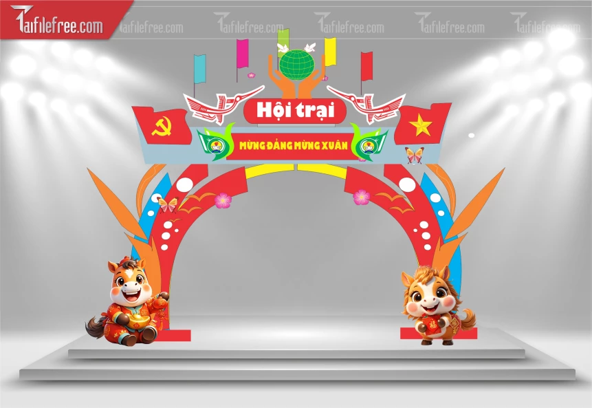 Mẫu Cổng Hội Trại Mừng Đảng Mừng Xuân_CT58