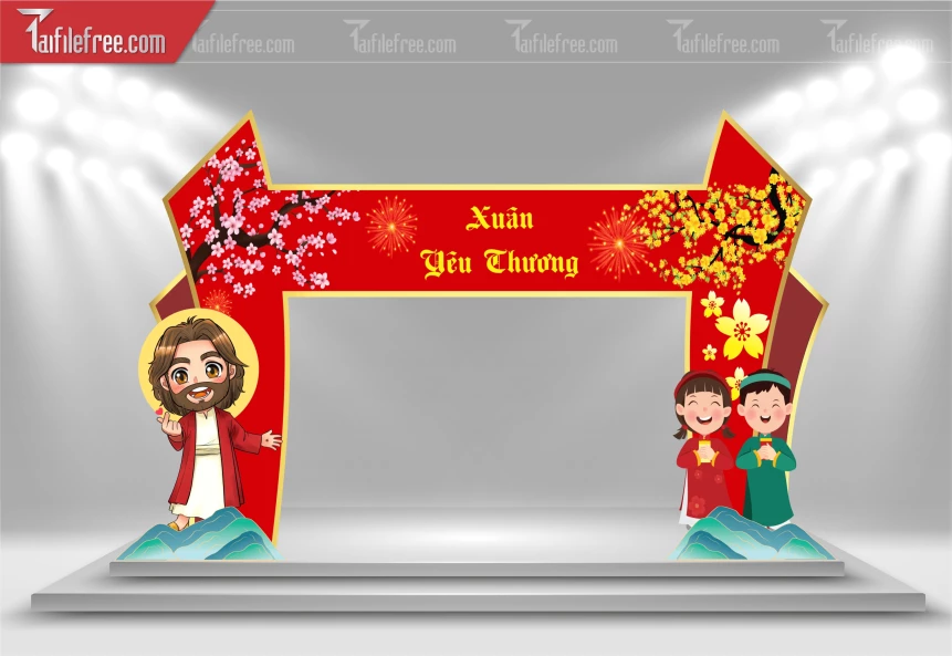 Mẫu Cổng Trang Trí Tết, Chợ Tết, Hội Xuân Công Giáo_CT62
