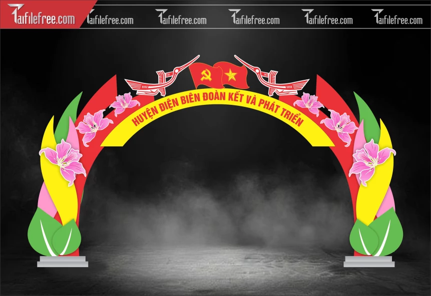 Cổng Tết Năm Mới ĐIện Biên Sắc Màu Hoa Ban_CT69