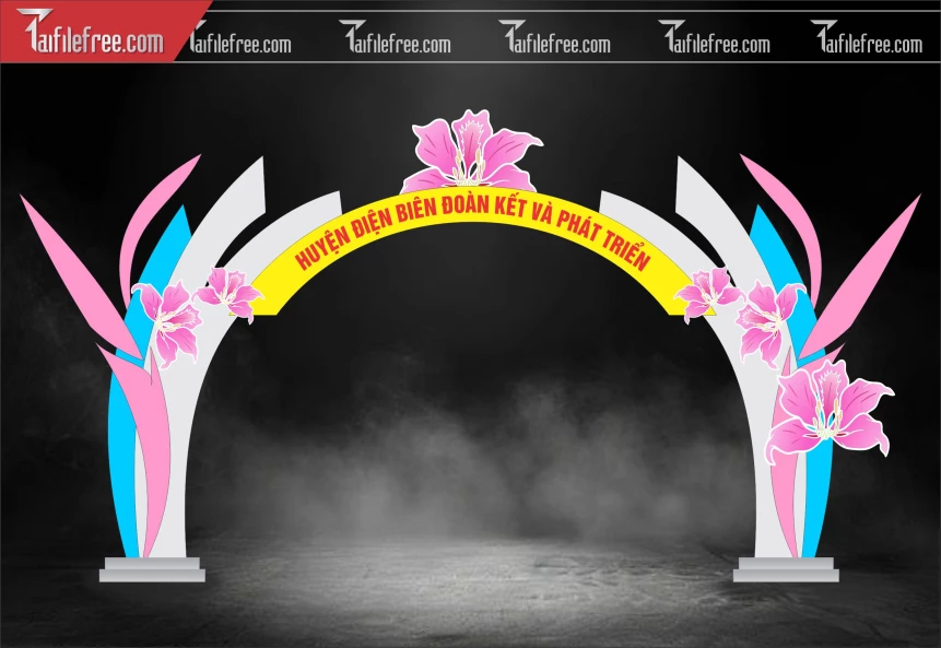 Cổng Tết Năm Mới ĐIện Biên Sắc Màu Hoa Ban_CT70
