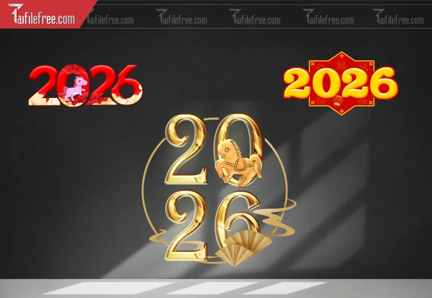 File PNG Bộ Số Tết Năm 2026 Tết Trang Trí Đẹp_DLT132