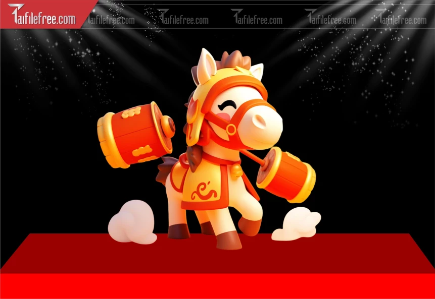 File PNG Ngựa Trang Trí  Tết Năm  2026 Đẹp_DLT136