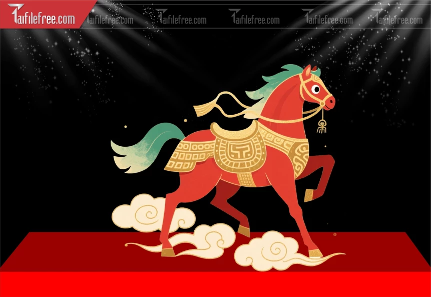 File PNG Ngựa Trang Trí  Tết Năm  2026 Đẹp_DLT137