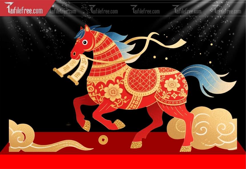 File PNG Ngựa Trang Trí  Tết Năm  2026 Đẹp_DLT138