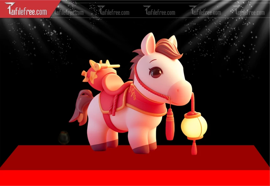 File PNG Ngựa Trang Trí  Tết Năm  2026 Đẹp_DLT140