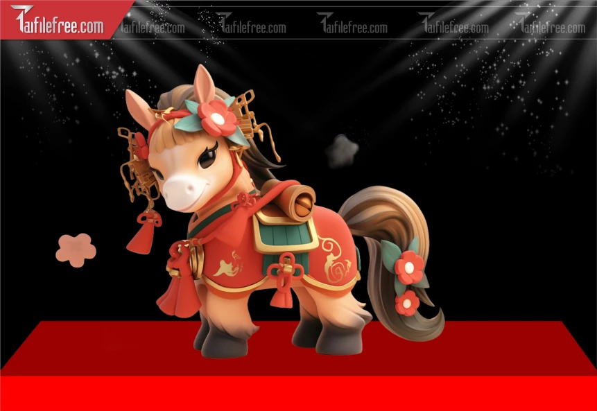 File PNG Ngựa Trang Trí  Tết Năm  2026 Đẹp_DLT141