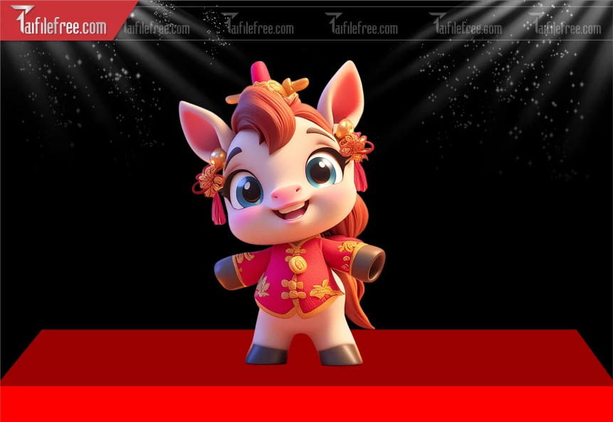 File PNG Ngựa Trang Trí  Tết Năm  2026 Đẹp_DLT142