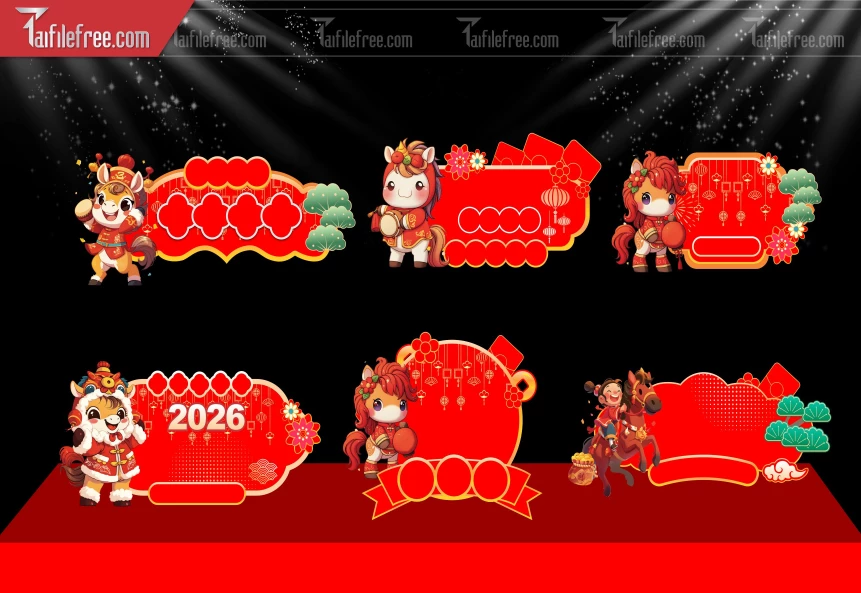 File Vector Ngựa Trang Trí  Tết Năm 2026 Đẹp_DLT144