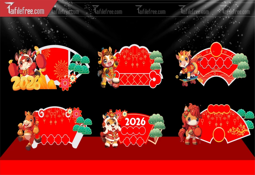 File Vector Ngựa Trang Trí  Tết Năm 2026 Đẹp_DLT145