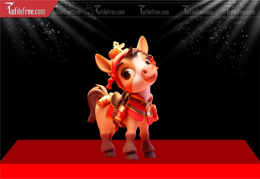 File PNG Ngựa Trang Trí  Tết Năm  2026 Đẹp_DLT159