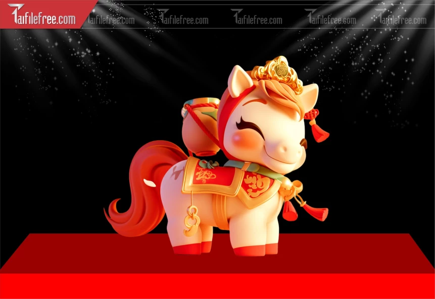 File PNG Ngựa Trang Trí  Tết Năm  2026 Đẹp_DLT160