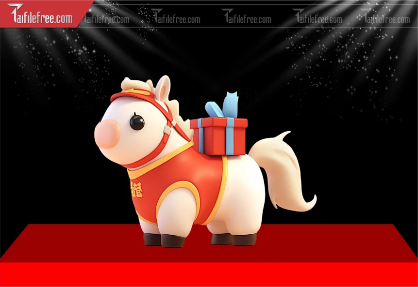 File PNG Ngựa Trang Trí  Tết Năm  2026 Đẹp_DLT161