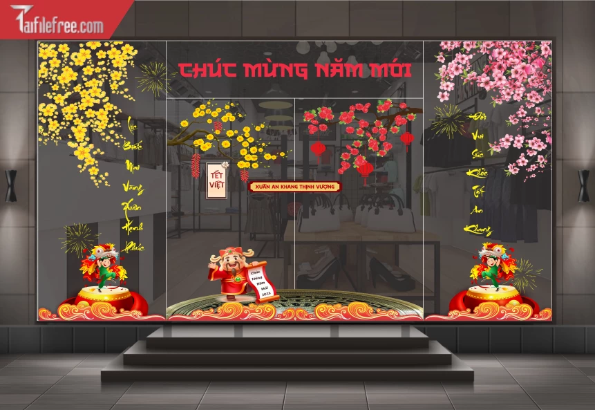 Dcan Dán Cửa Kính Trang Trí Tết DKT142