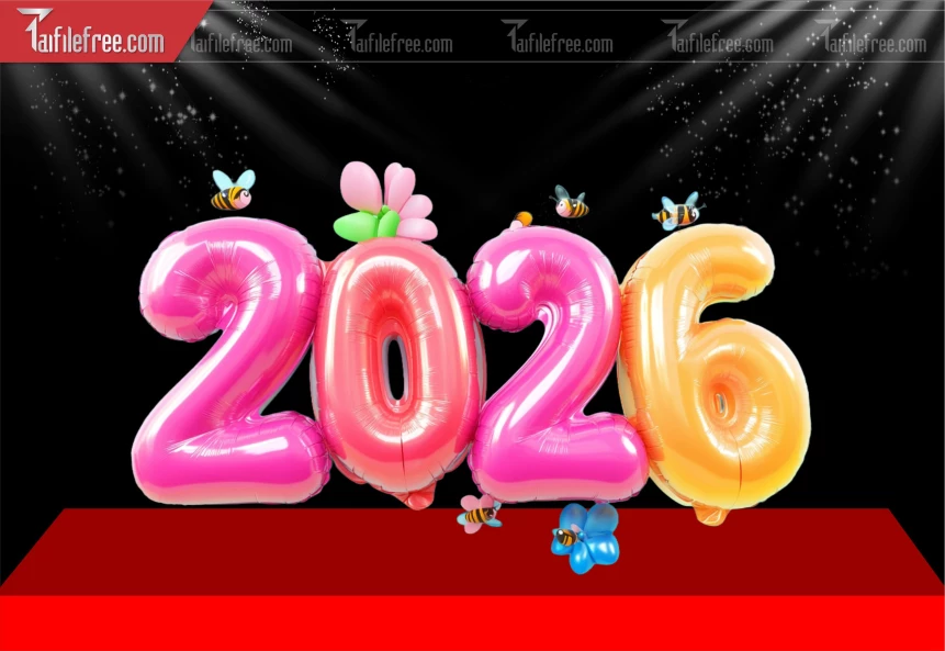 File PNG Bộ Số Tết Năm 2026 Tết Trang Trí Đẹp_DLT172