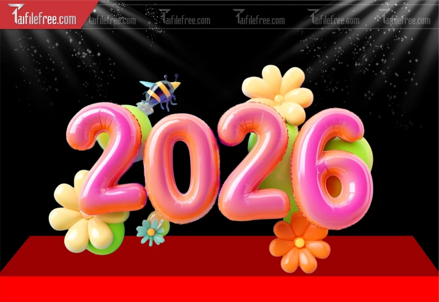 File PNG Bộ Số Tết Năm 2026 Tết Trang Trí Đẹp_DLT173