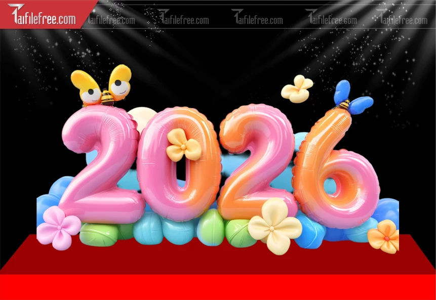 File PNG Bộ Số Tết Năm 2026 Tết Trang Trí Đẹp_DLT174