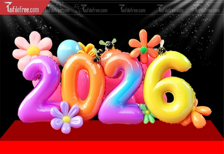 File PNG Bộ Số Tết Năm 2026 Tết Trang Trí Đẹp_DLT175