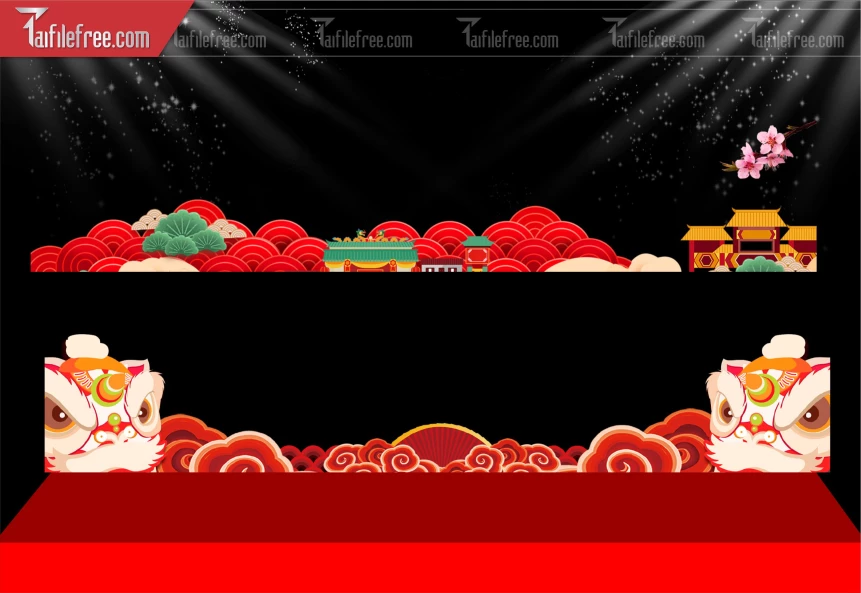 Mẫu Chân Trang Trí Phông Nền  Tết _DLT191