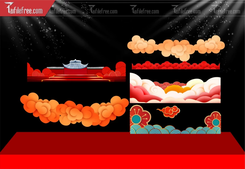 Mẫu Chân Trang Trí Phông Nền  Tết _DLT193