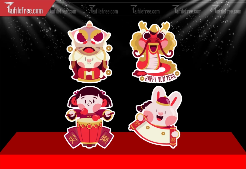 Mẫu Mô Hình Trang Trí Phông Nền Tết _DLT198