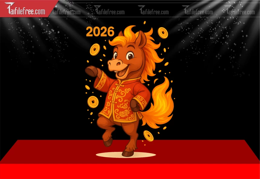 File PNG Ngựa Trang Trí  Tết Năm  2026 Đẹp_DLT205