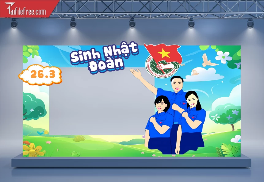 Background Sân Khấu Đại Hội Đại Biểu Đoàn Thanh Niên_DTN96