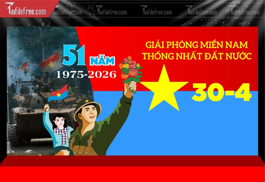 Pano Lễ Mừng Giải Phóng Miền Nam 30/4 Vector_GN201