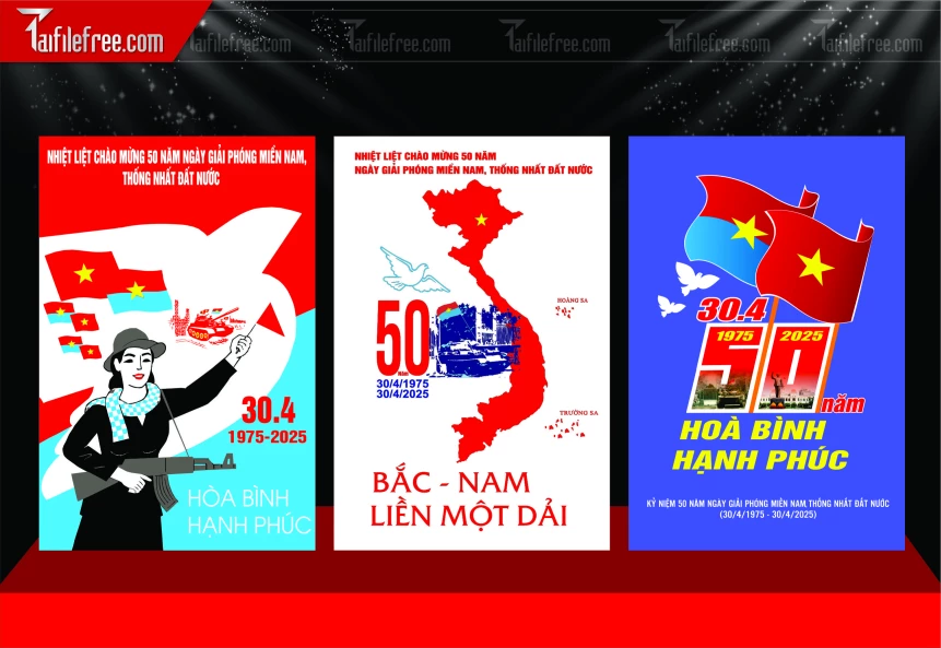 Mẫu Poster Lễ Mừng Giải Phóng Miền Nam 30/4 PNG_GN208